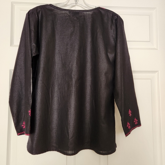 💥SALE💥Teen's Fashion Wear,Large, Embroided Sequin Neckline,Black&Fushia - Picture 4 of 7